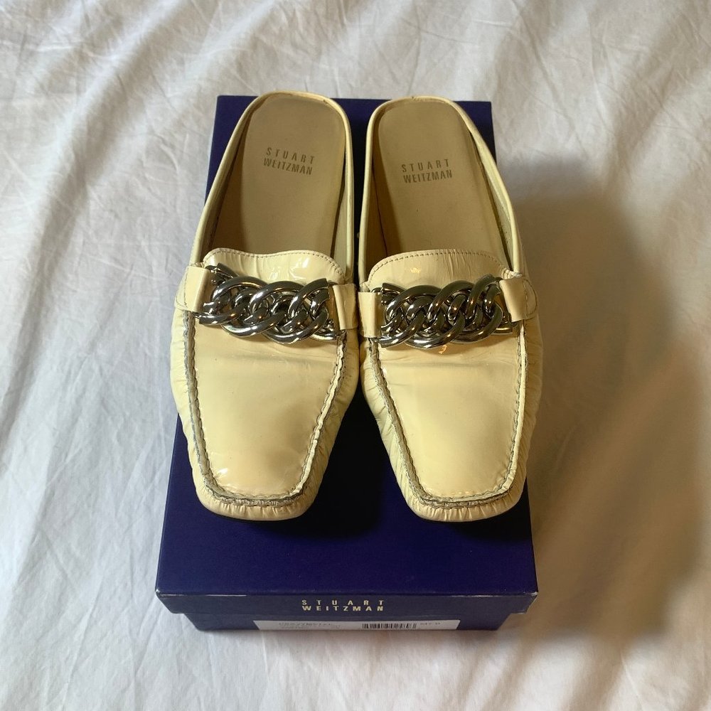 Stuart Weitzman HEAVYMETAL Patent Leather Loafer Size 7